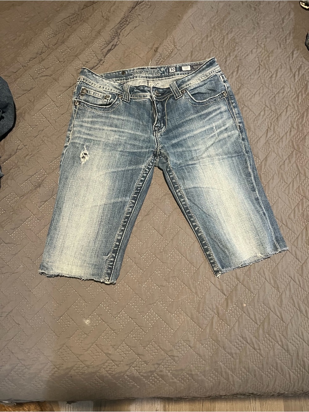 Miss Me Light Wash Denim Bermuda Shorts